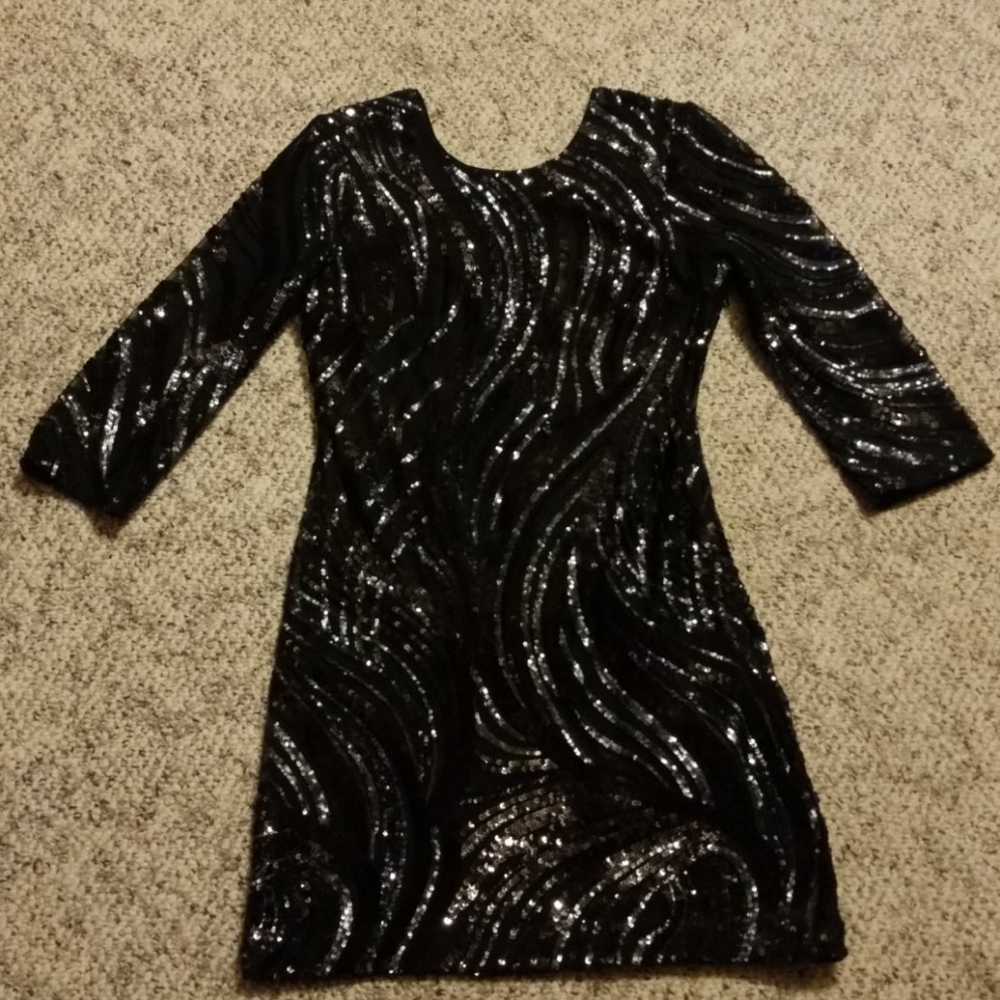 Black Sequins Dress